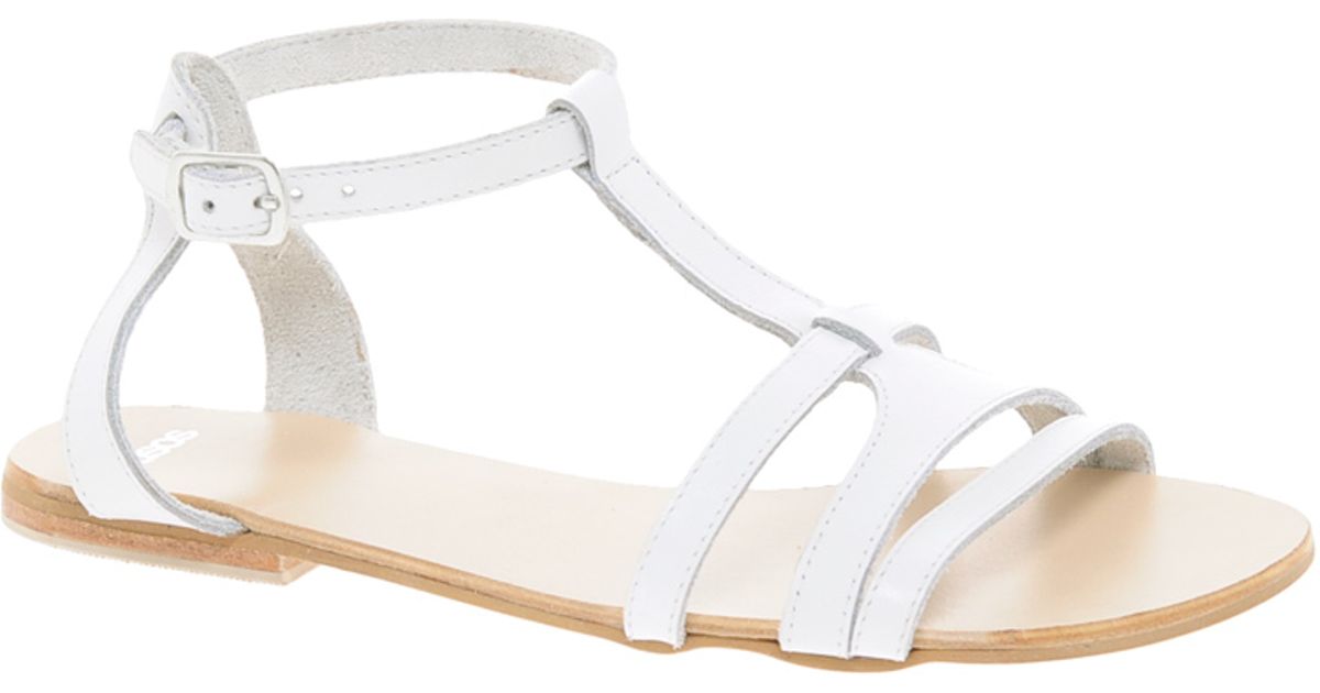 new look white sandals flat