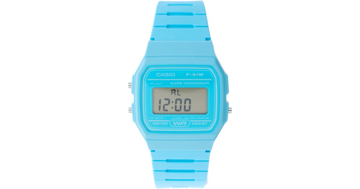 digital blue watch