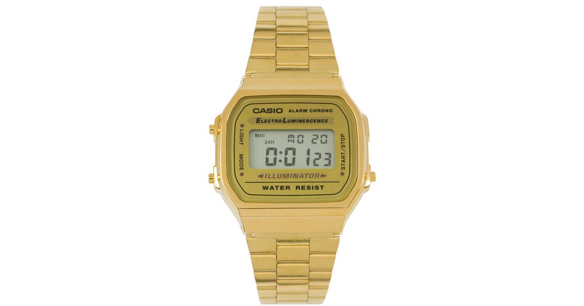 gold plated digital watch
