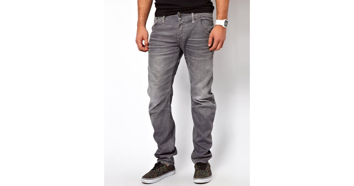 G Star Raw Jeans Arc 3d Slim Fit Lt Aged In Gray For Men Lyst