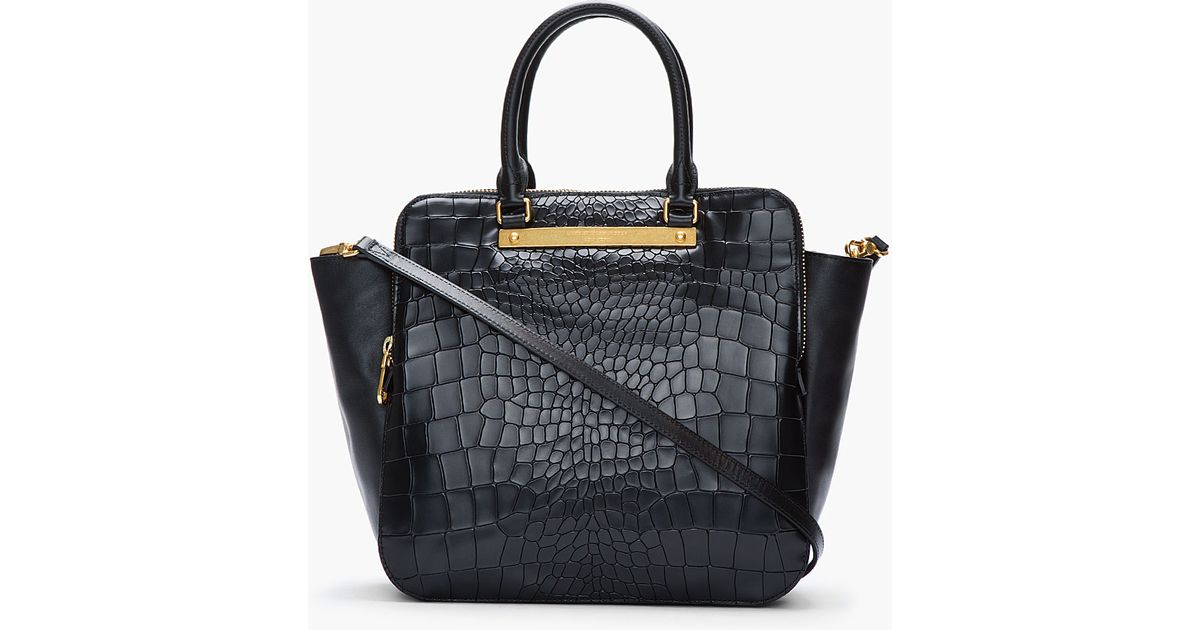 Marc By Marc Jacobs Blac Goodbye Columbus Crocembossed
