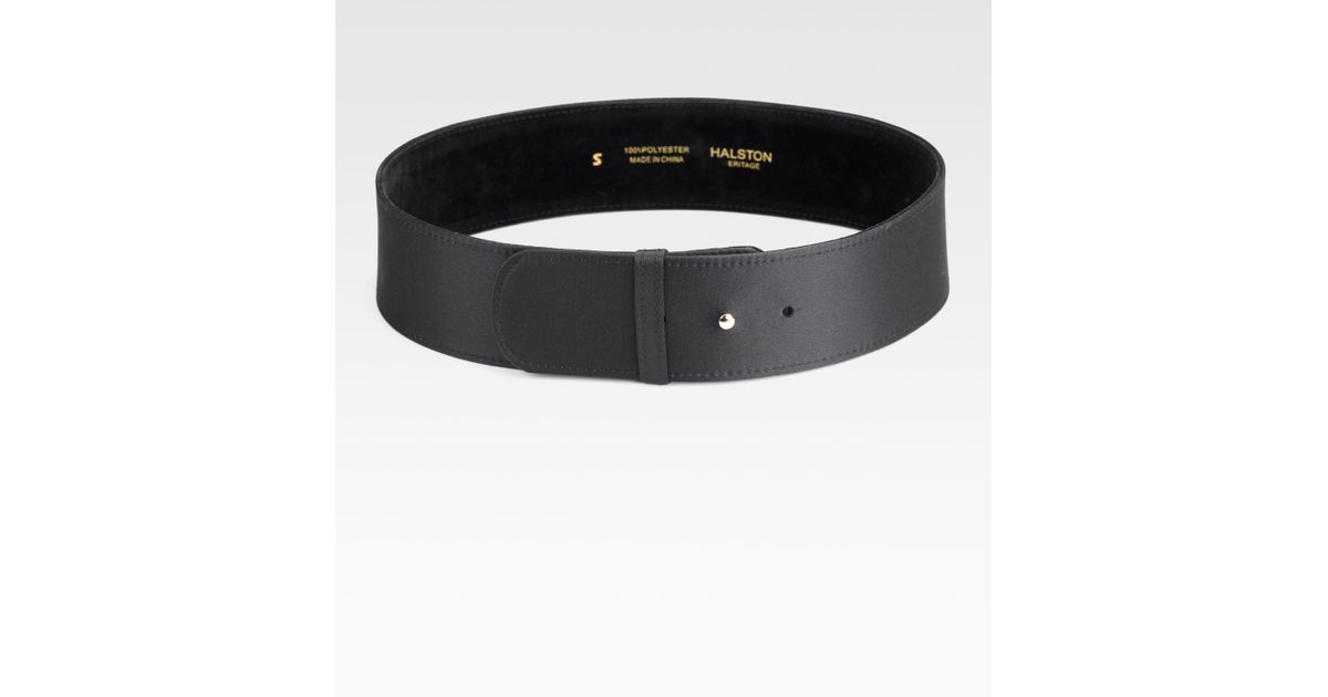 black satin belt with buckle