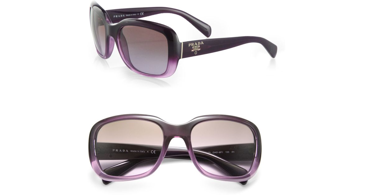 Prada Oversized Square Glam Sunglasses in Violet (Purple) | Lyst