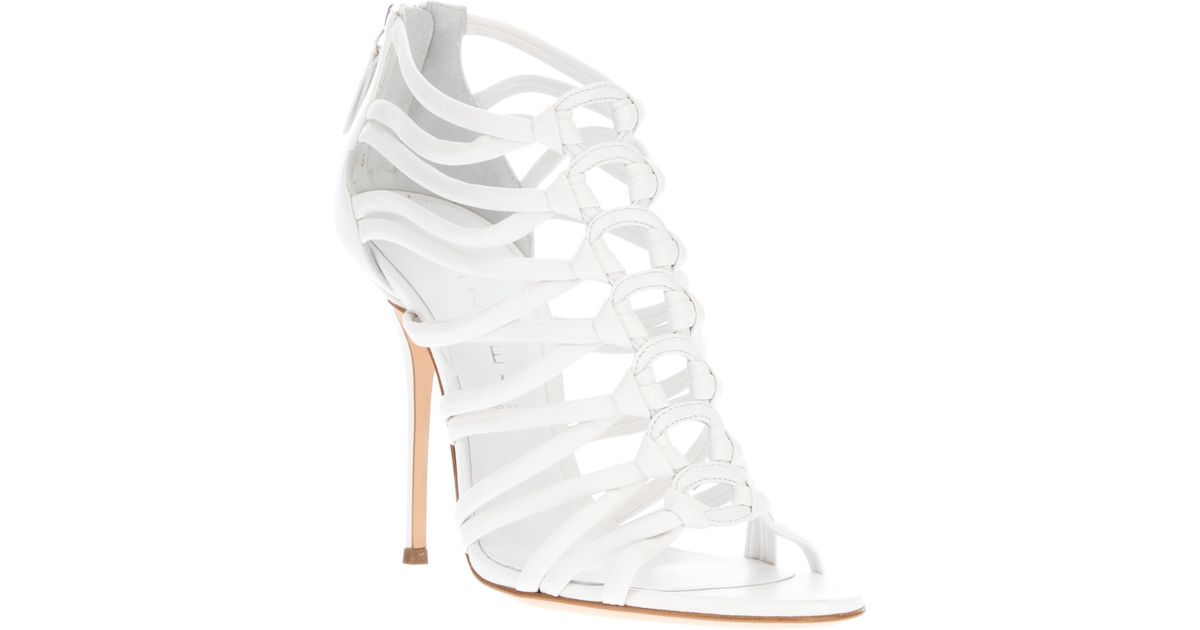 white strappy stiletto