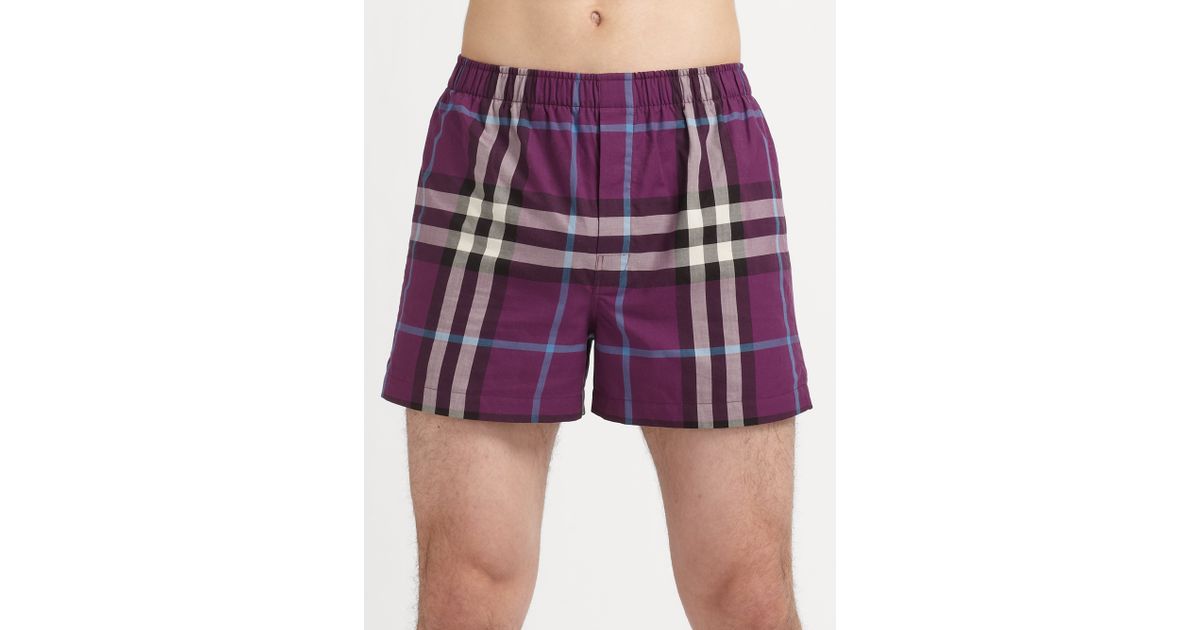 burberry shorts purple