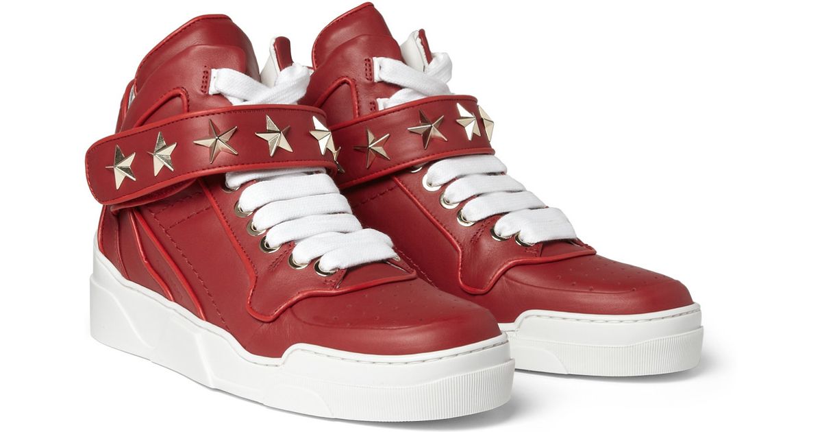 givenchy red high top sneakers