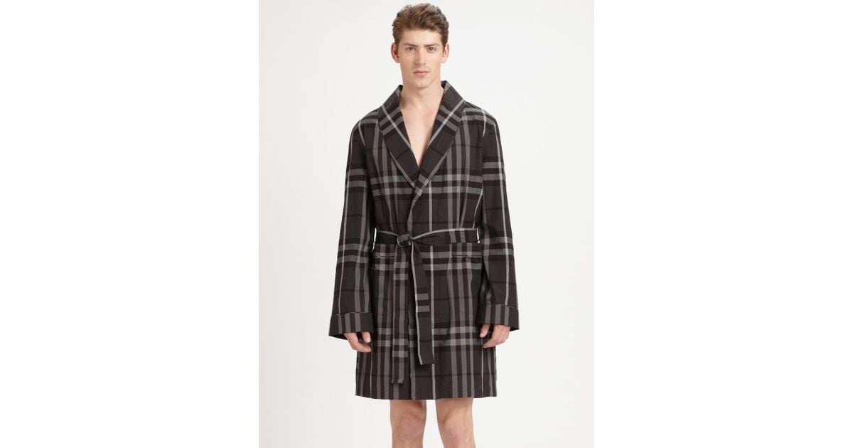 Burberry Check Robe in Black for Men | Lyst