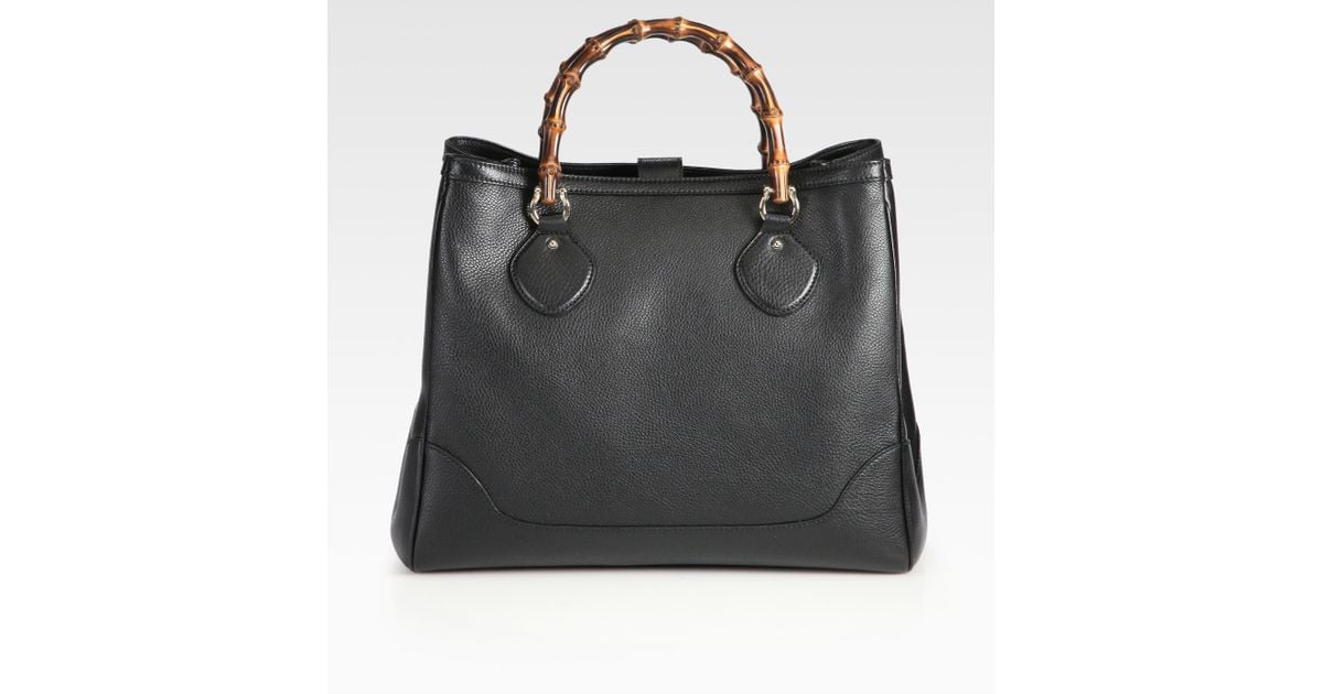 Gucci Diana Bamboo Medium Tote Bag in Black