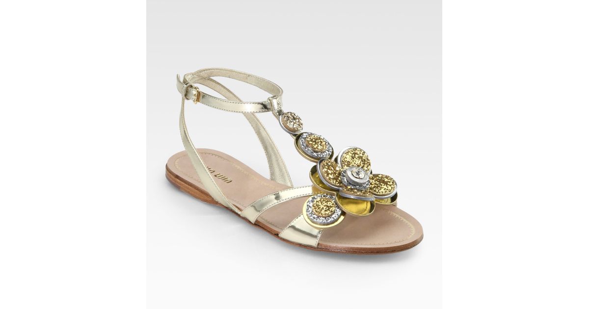 miu miu flower sandals