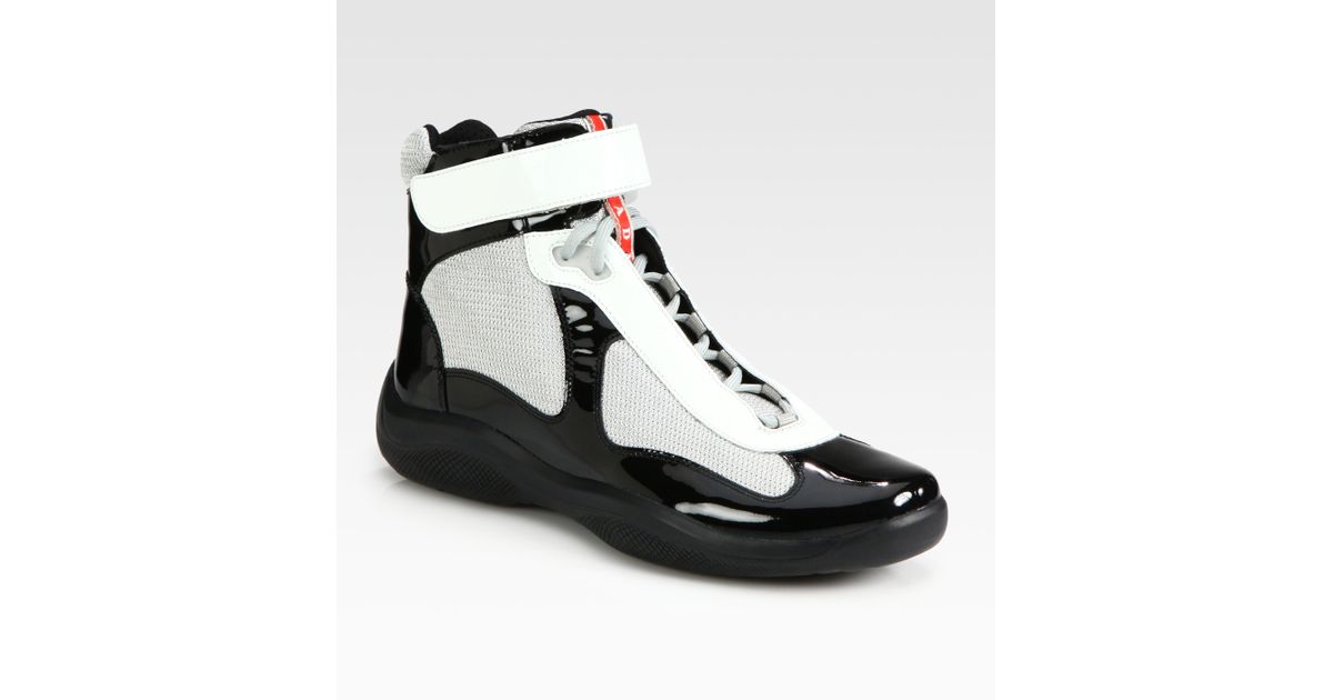 prada black and white shoes