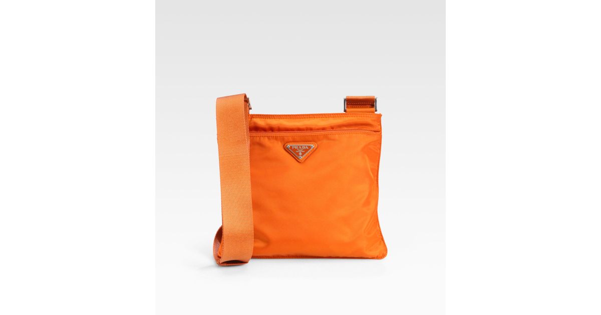 prada orange nylon bag
