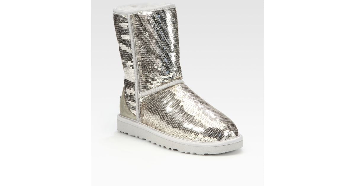 ugg silver sequin boots