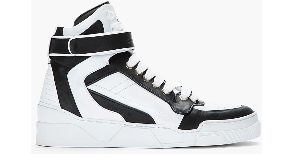 black and white high top sneakers