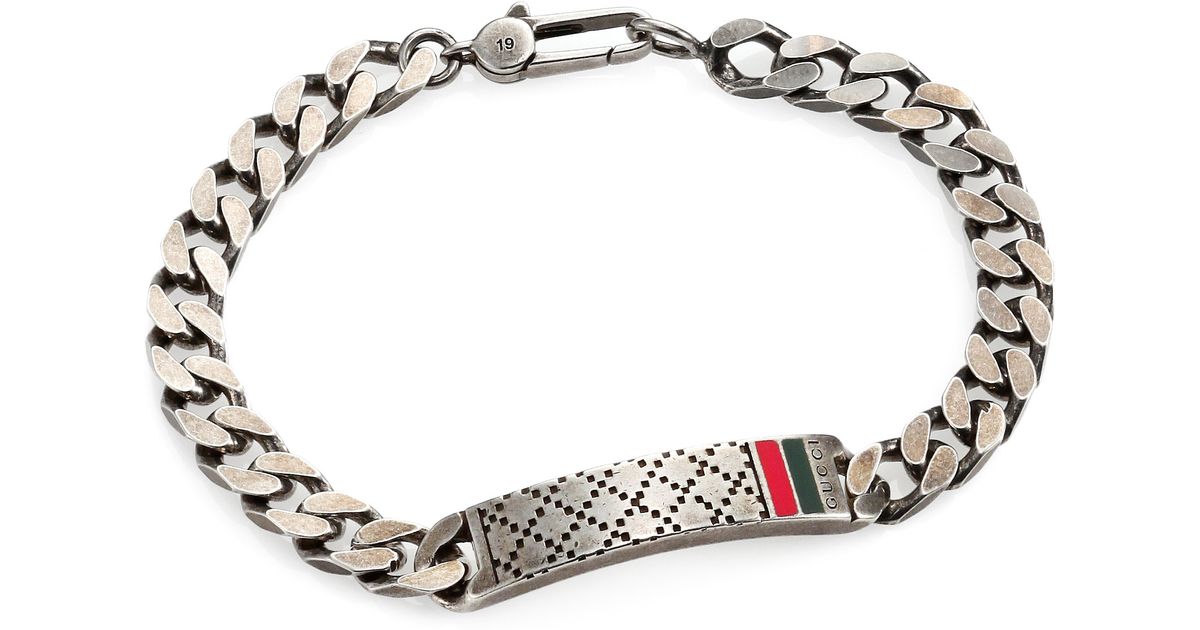 Mens silver gucci bracelet clearance