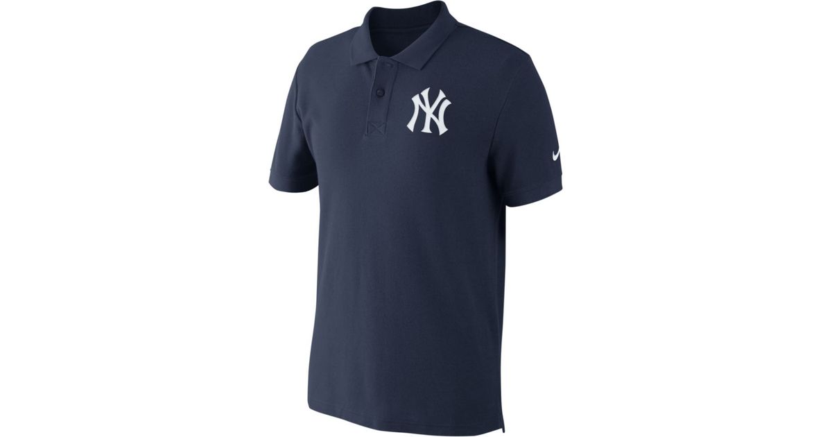 Lyst Nike New York Yankees Pique Polo Shirt in Blue for Men