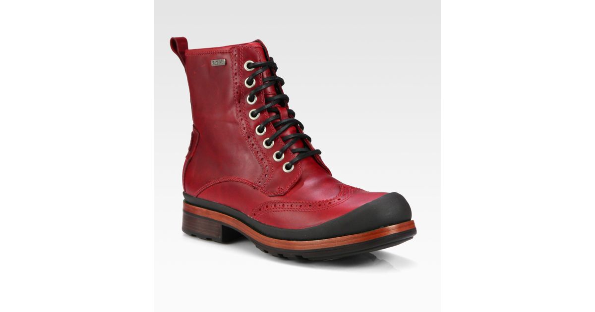 red leather ugg boots