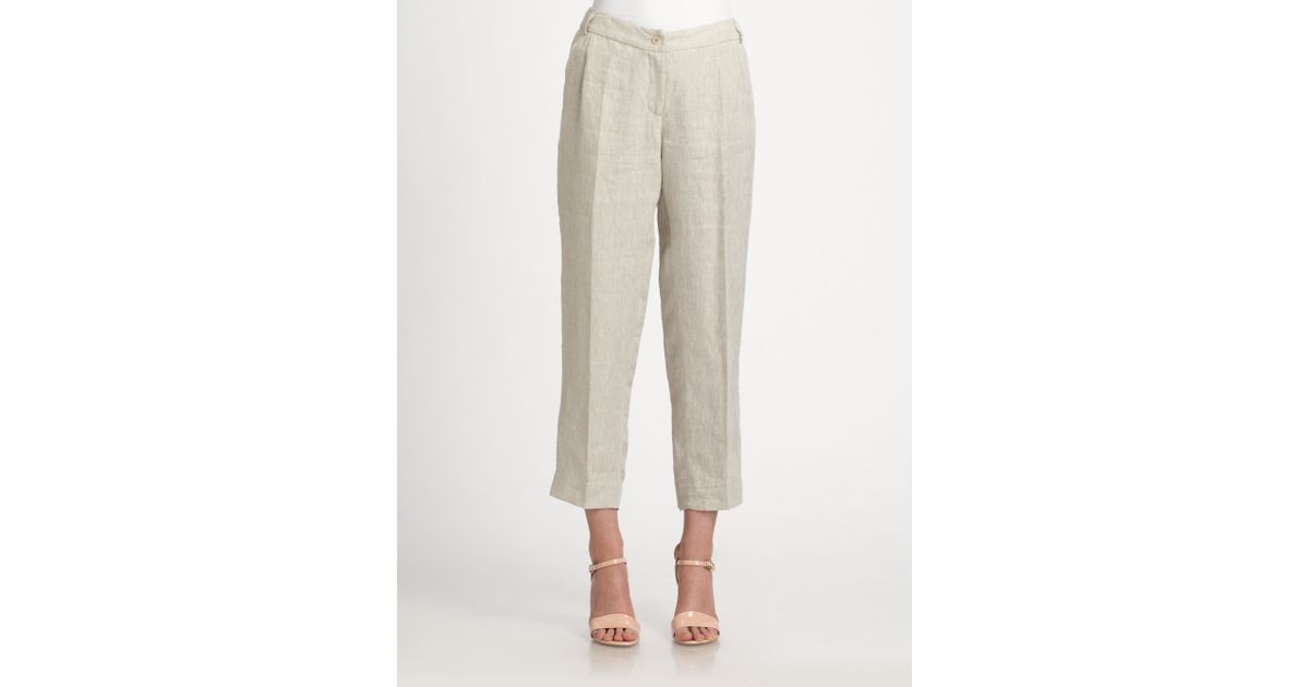 Weekend by Maxmara Linen Pants in Sand (Natural) | Lyst