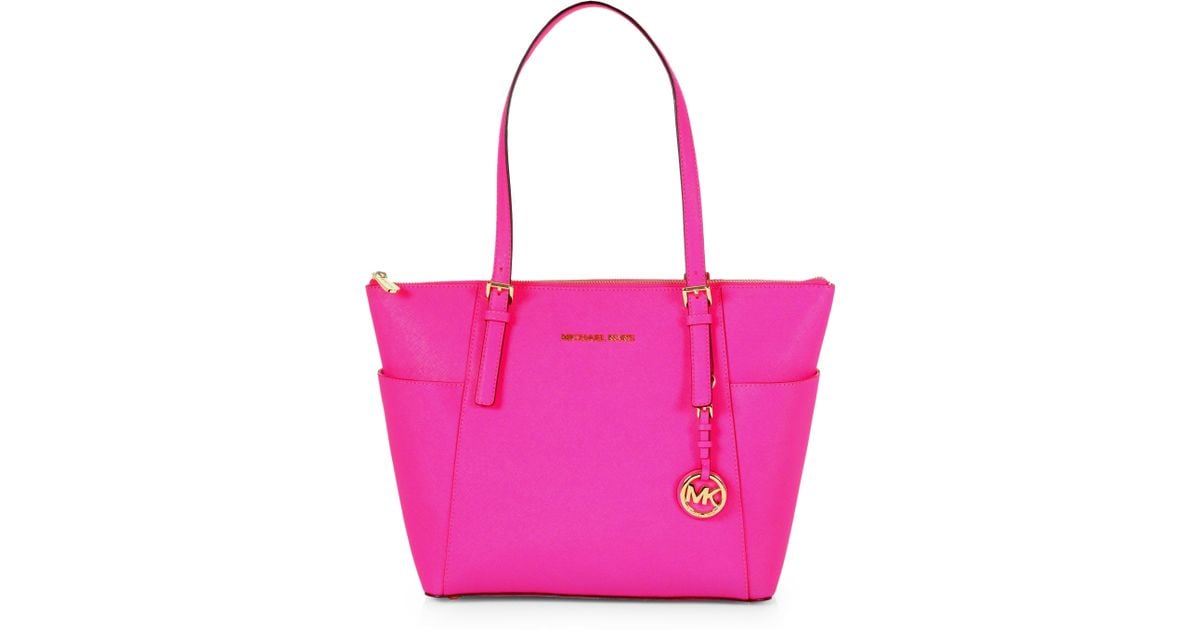 MICHAEL Michael Kors Eastwest Top Zip Saffiano Leather Tote Bag in