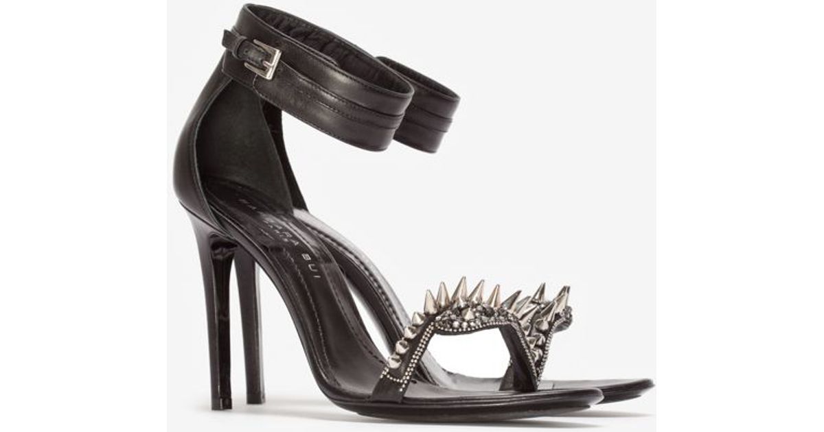 black spike sandals
