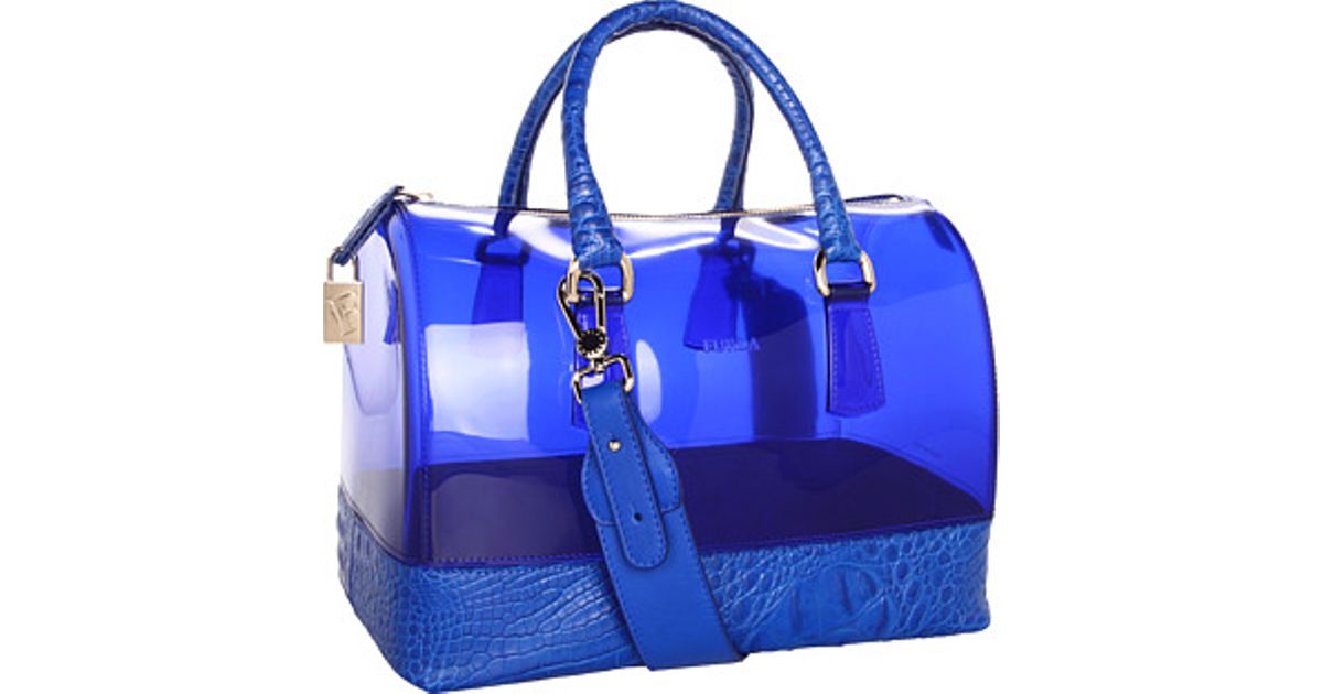 Furla Blue Candy Bag With Leather
