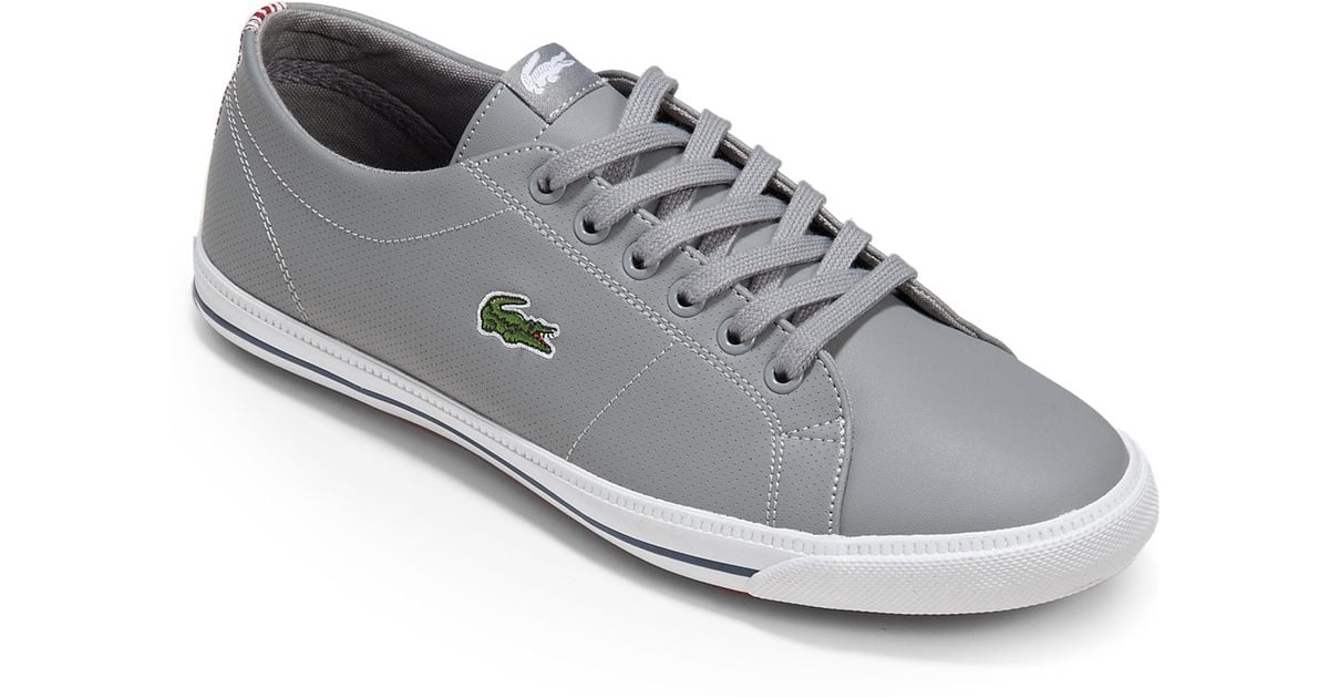 Lacoste Boys Leather Sneakers in Grey (Gray) for Men | Lyst