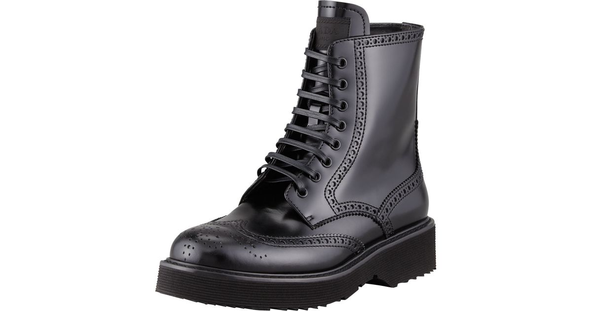 wingtip lace up boots
