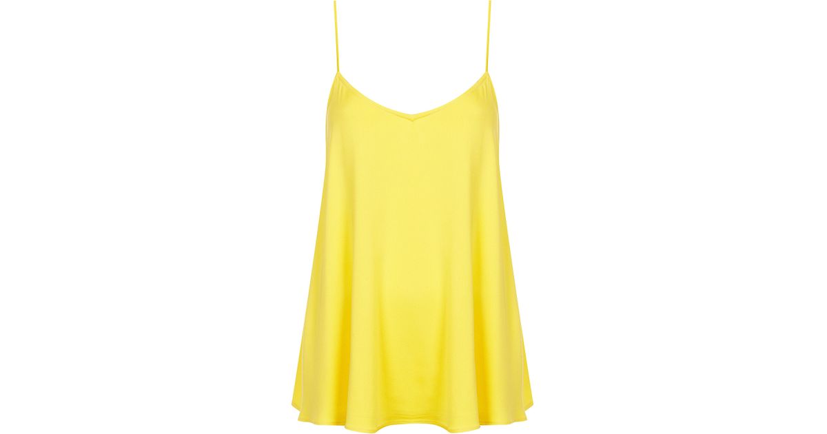TOPSHOP Silk Cami in Yellow - Lyst
