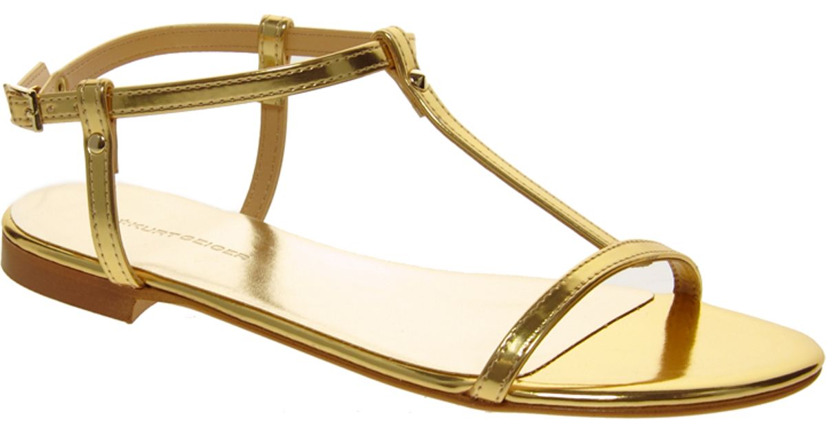 KG by Kurt Geiger Flat Sandals in Gold (Metallic) - Lyst