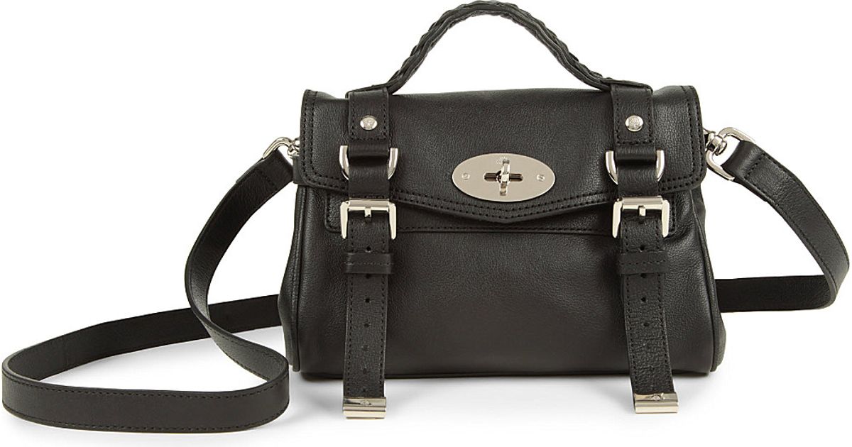 Mulberry Mini Alexa Satchel Bag - For Women in Black Nickel (Black) - Lyst