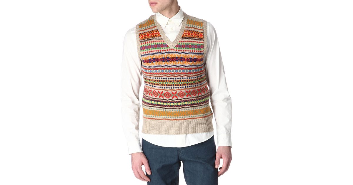 Ralph Lauren Fair Isle Tank Top in Natural for Men Lyst UK
