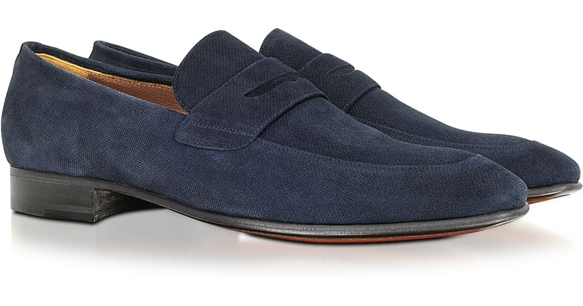 navy blue suede loafers