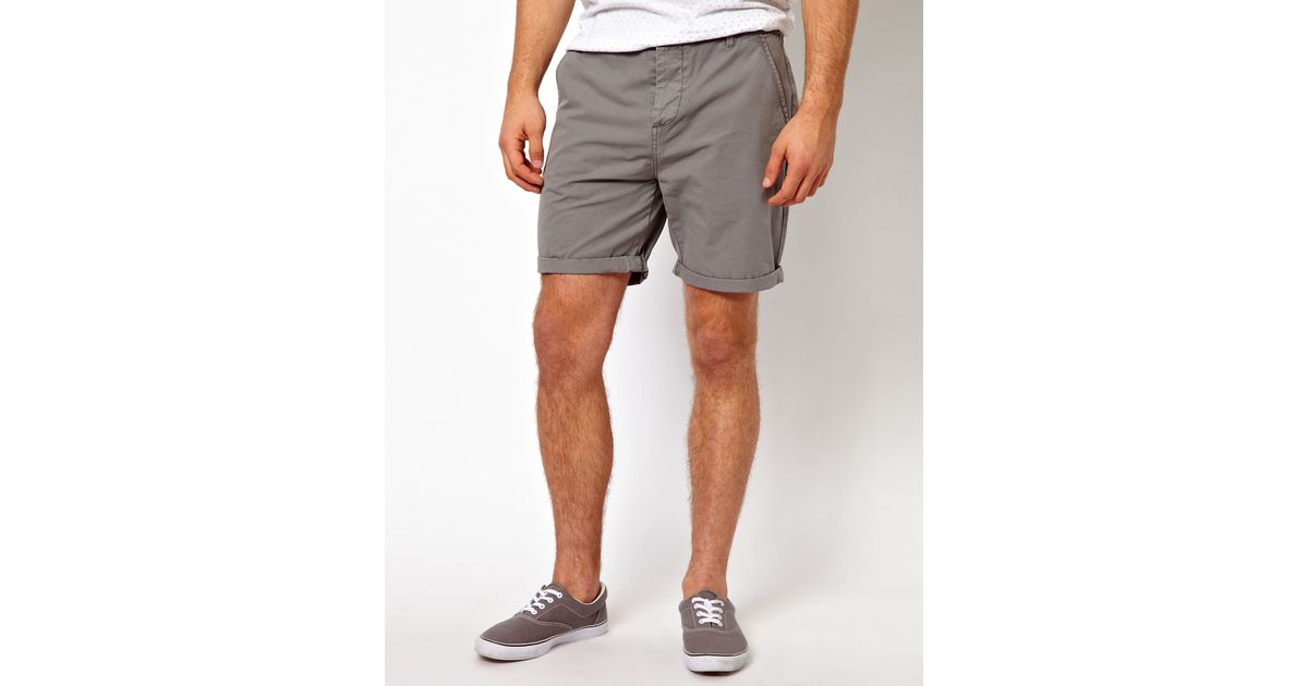 grey chino shorts mens