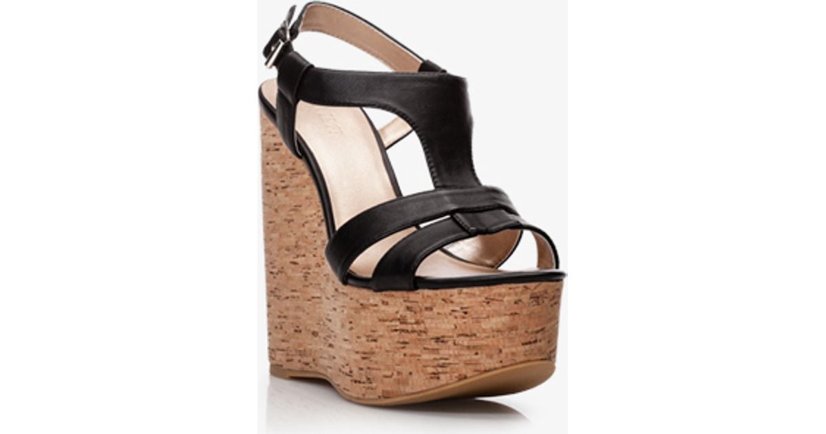 high cork wedge sandals