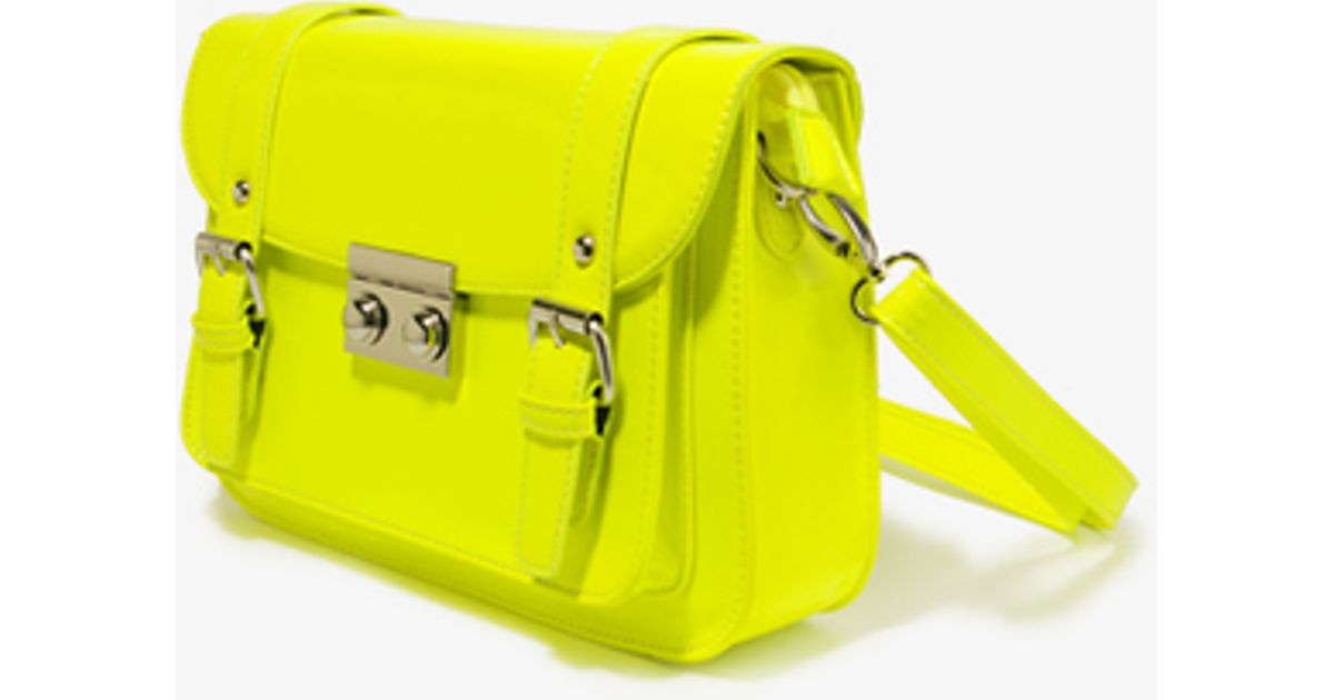 neon yellow shoulder bag