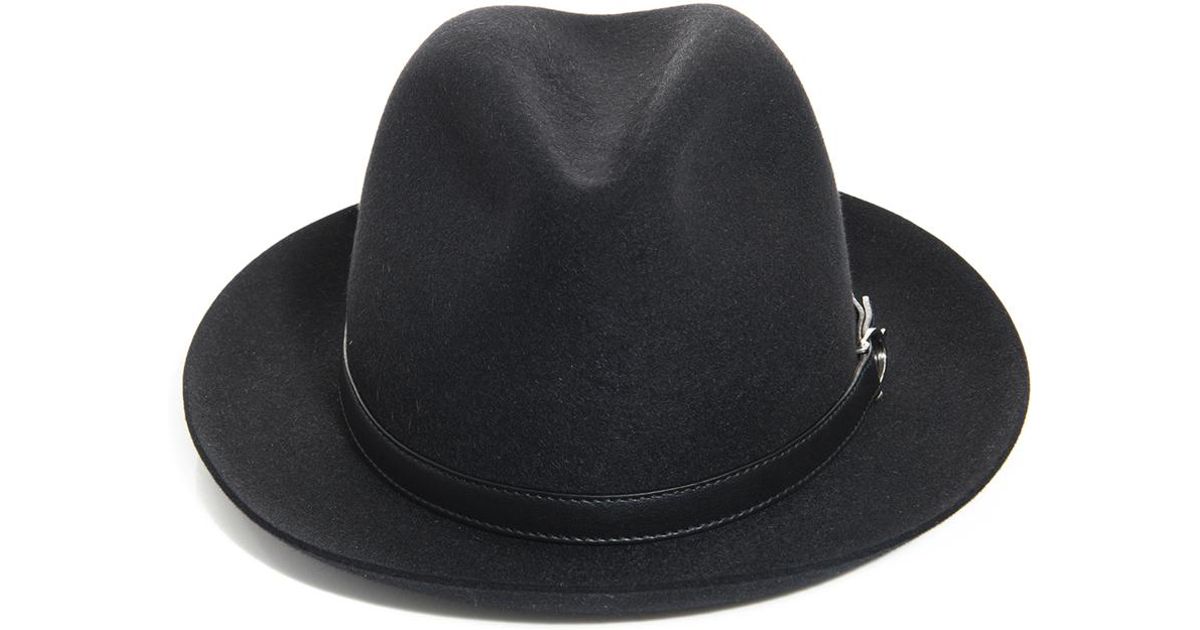 Cerebrum vloeiend badge Gucci Felt Fedora Hat in Black for Men | Lyst