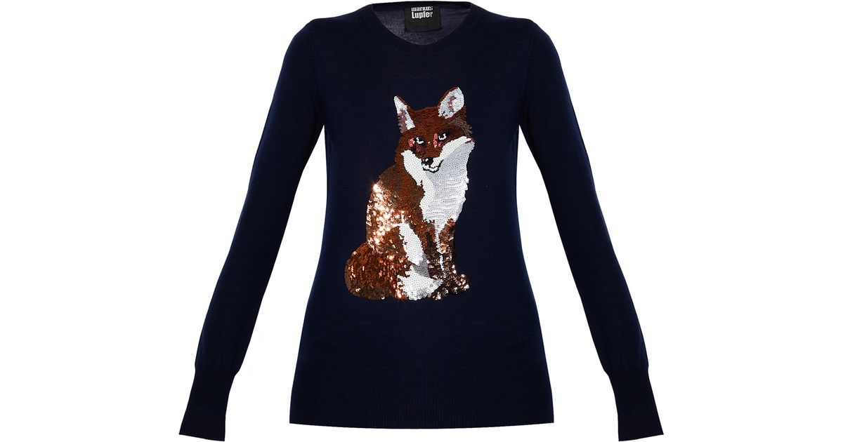 sequin fox jumper