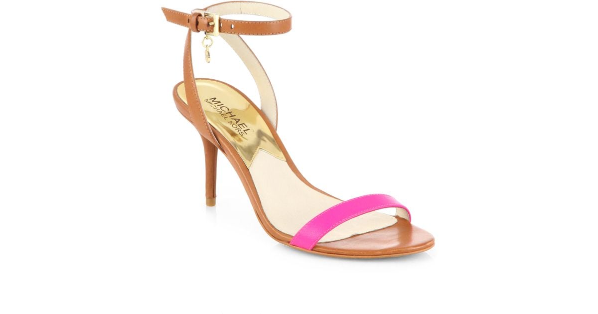 MICHAEL Michael Kors Bridget Ankle Strap Sandals in Tan-Pink (Brown) - Lyst