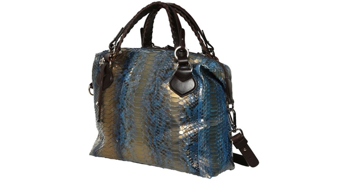 Pauric Sweeney Multicolor Overnight Metallic Shiny Python Bag