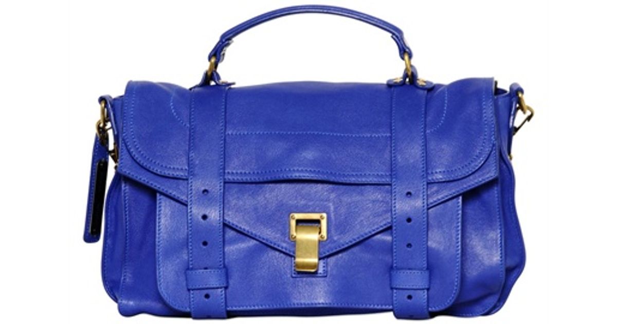 Proenza Schouler Ps1 Medium Lux Leather Satchel Bag in Blue - Lyst