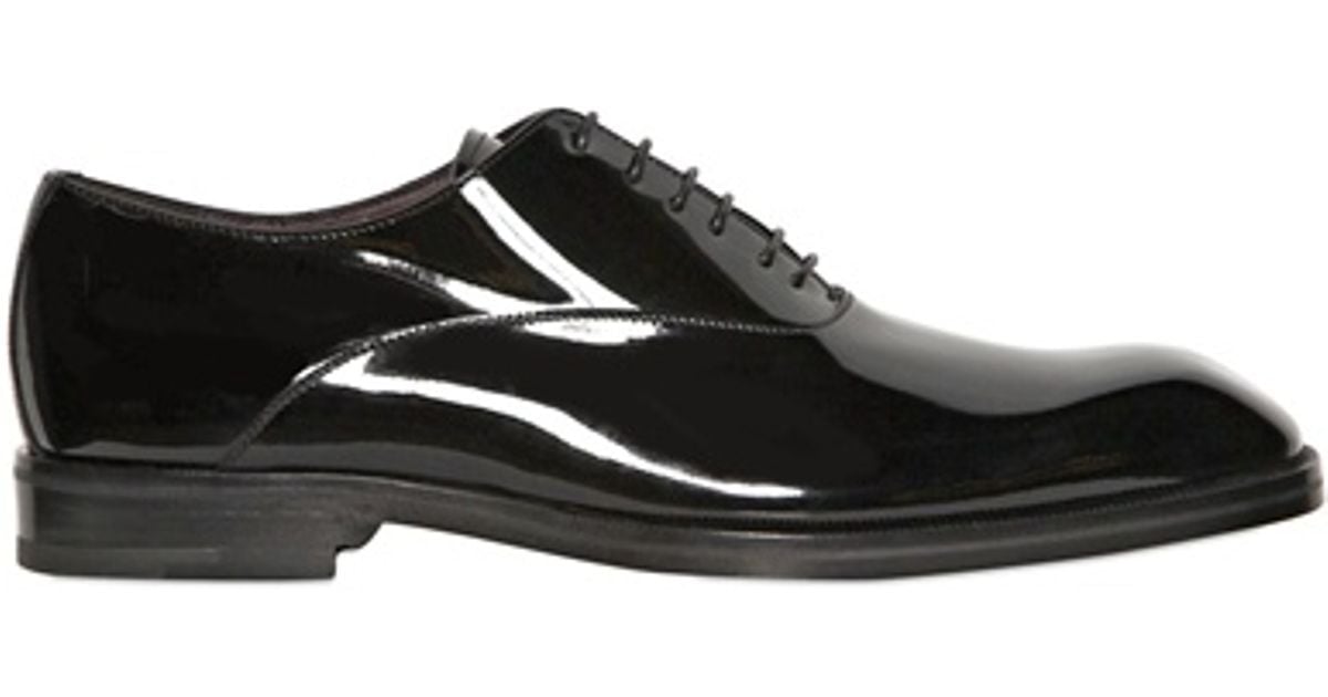 patent black oxford shoes