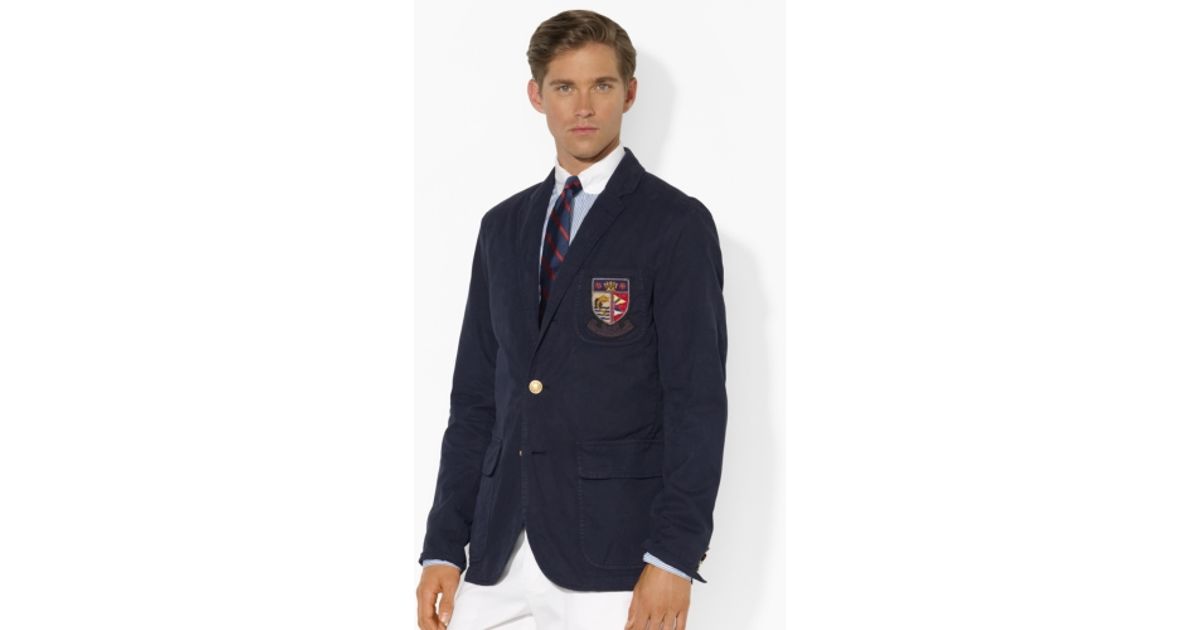 Polo Ralph Lauren Three-button Crest Sport Coat in Blue for Men | Lyst