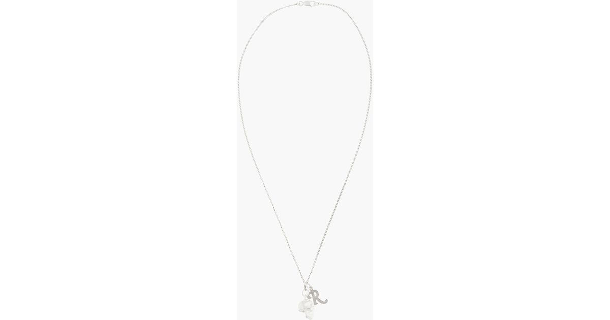 Raf Simons Silver Skull and R Necklace in Metallic for Men | Lyst