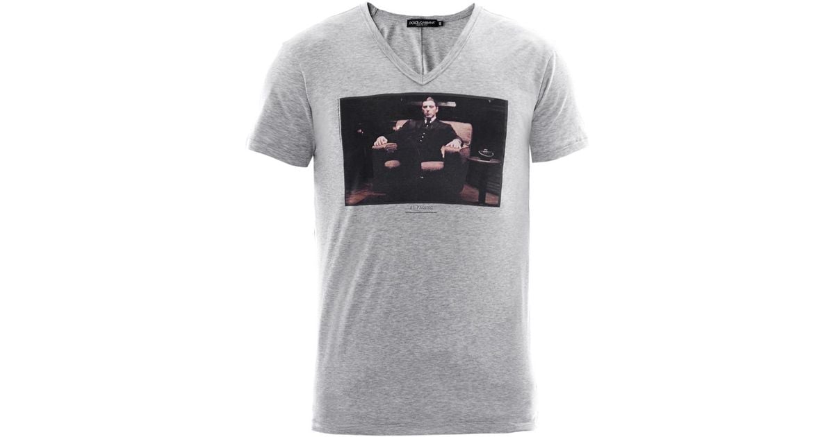 Dolce & Gabbana Al Pacino Godfather Print T-shirt in Gray for Men | Lyst