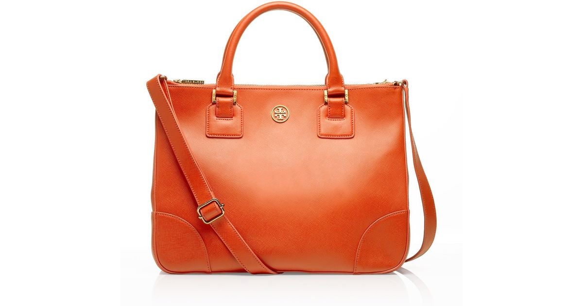 Tory Burch Robinson Double-Zip Tote in Grey