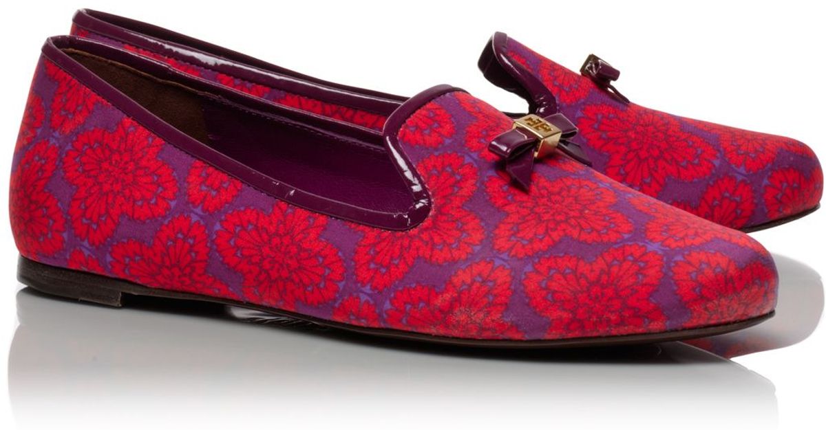 tory burch red loafers