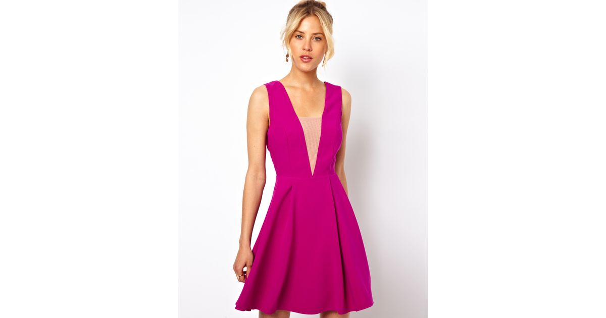 Pink deep plunge dress images Pink deep plunge dress images