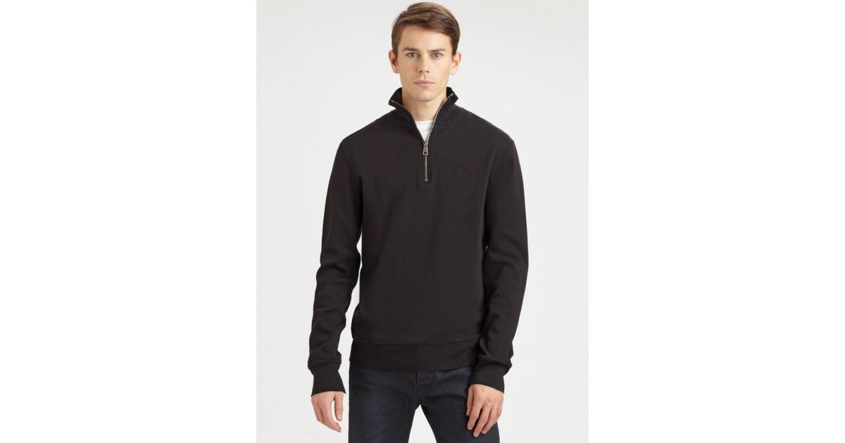 burberry mens pullover half zip