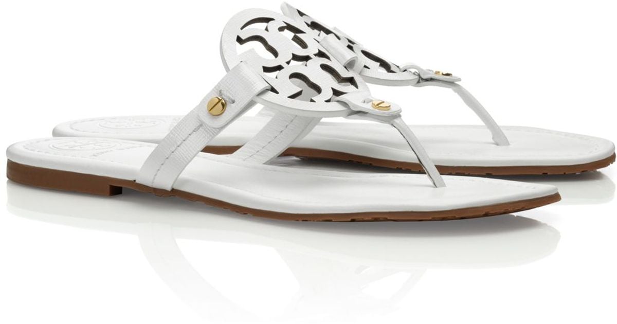 tory burch miller white sandals