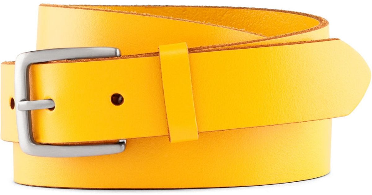 yellow leather belt