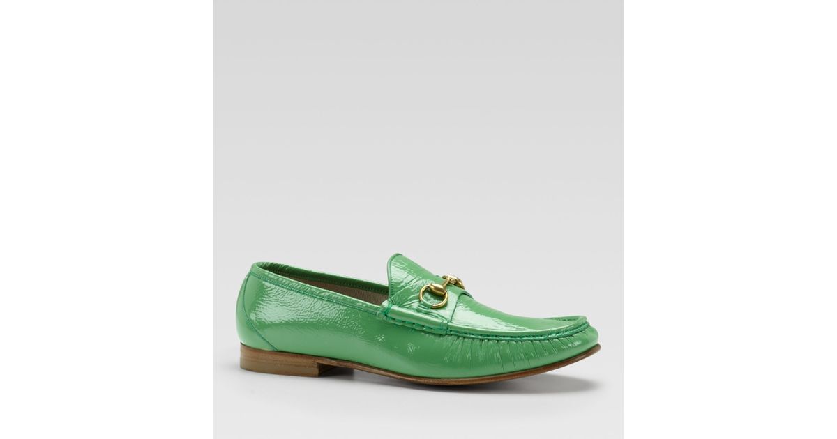 gucci patent loafers